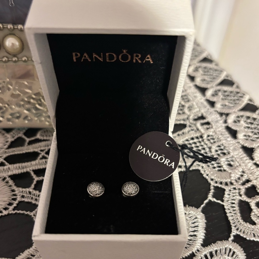 Pandora Silver Sparkle Pavé Stud Earrings